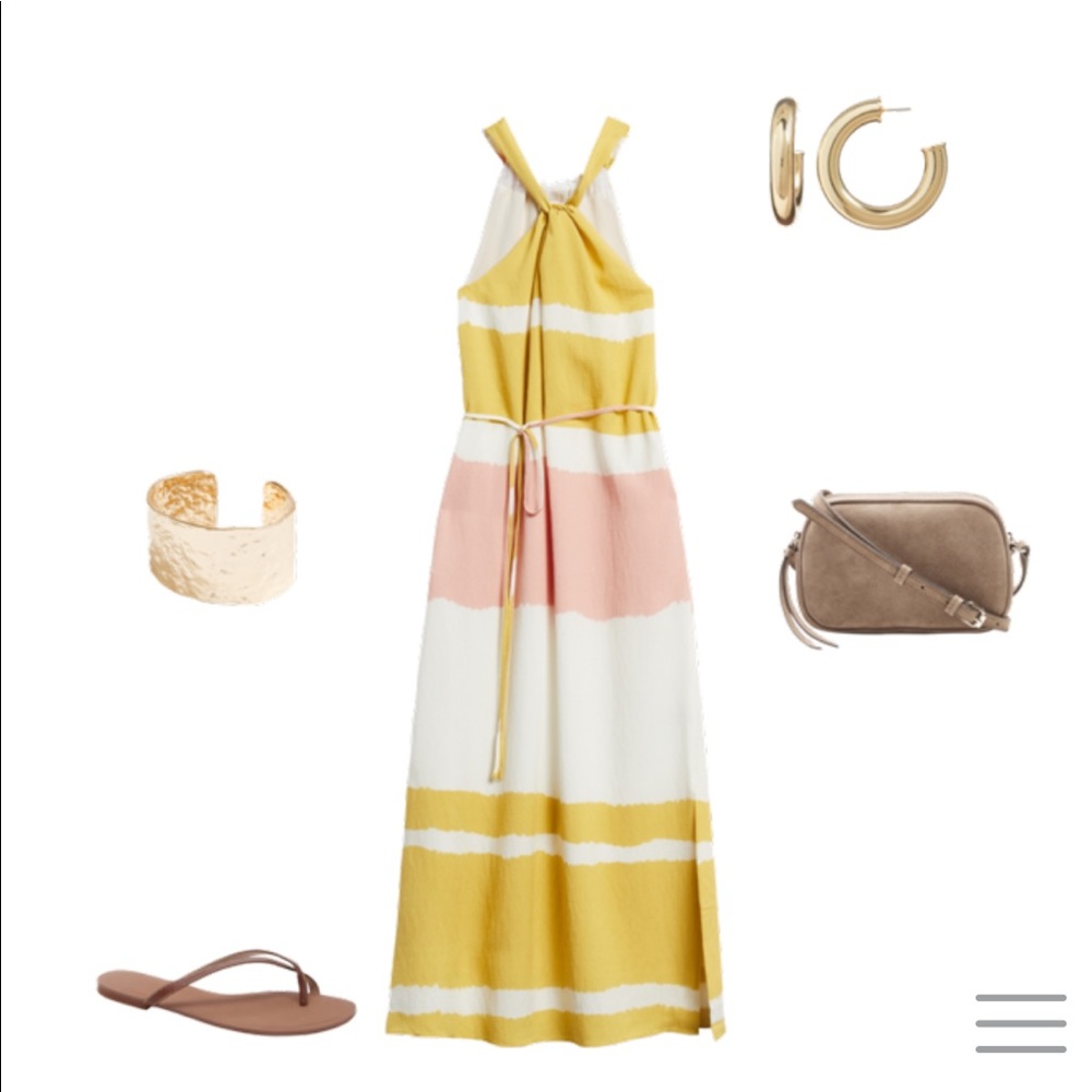 Banana Republic Twisted Linen Halter Dress